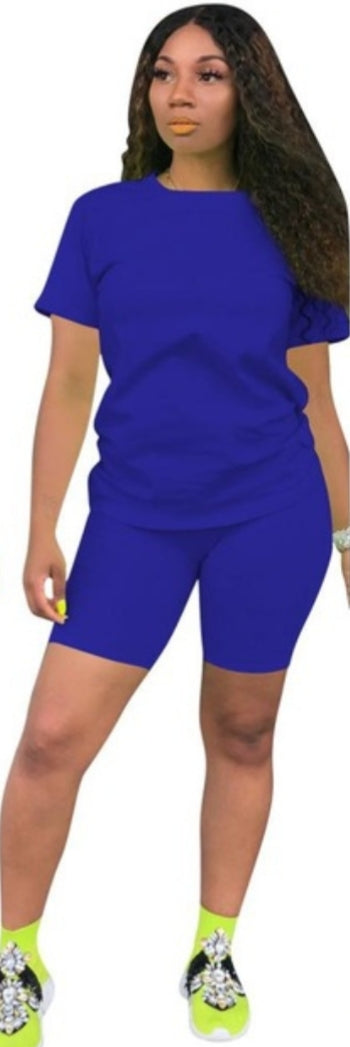 Blue 2 Piece Short Set