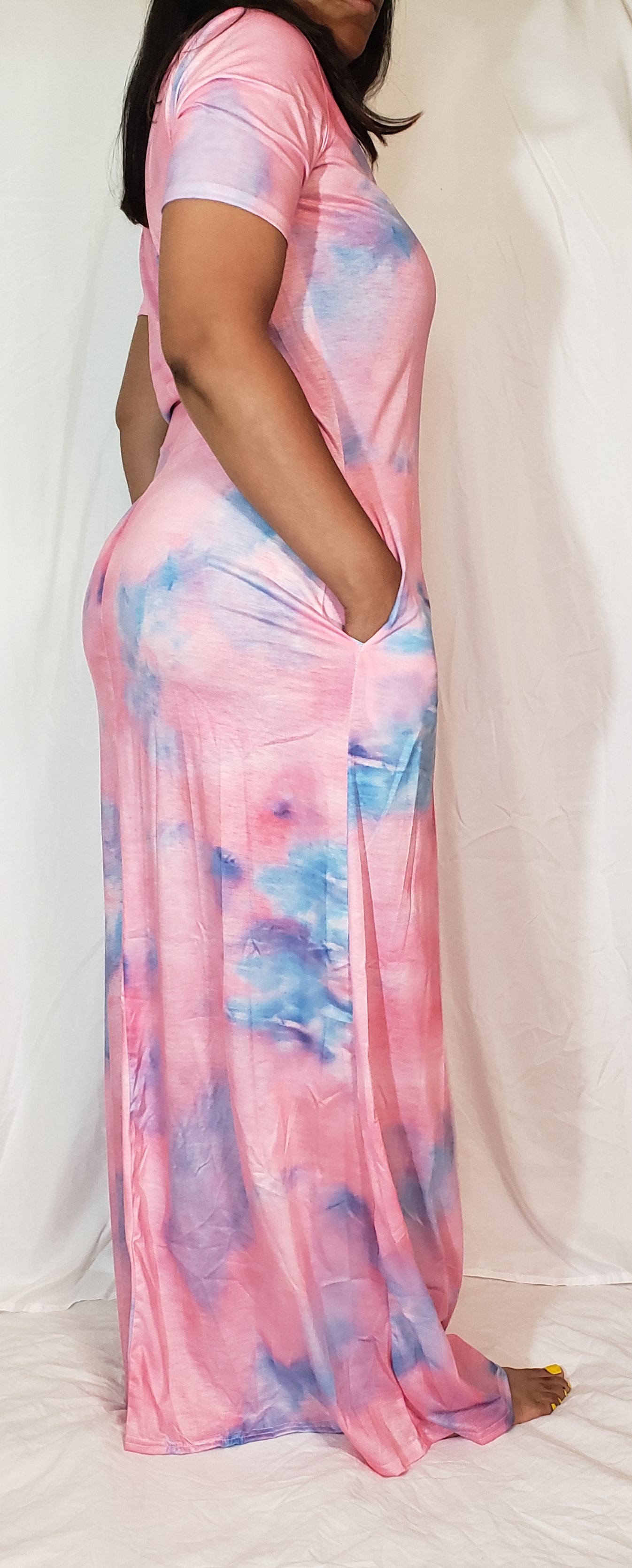 Pink Tie Dye Maxi Dress