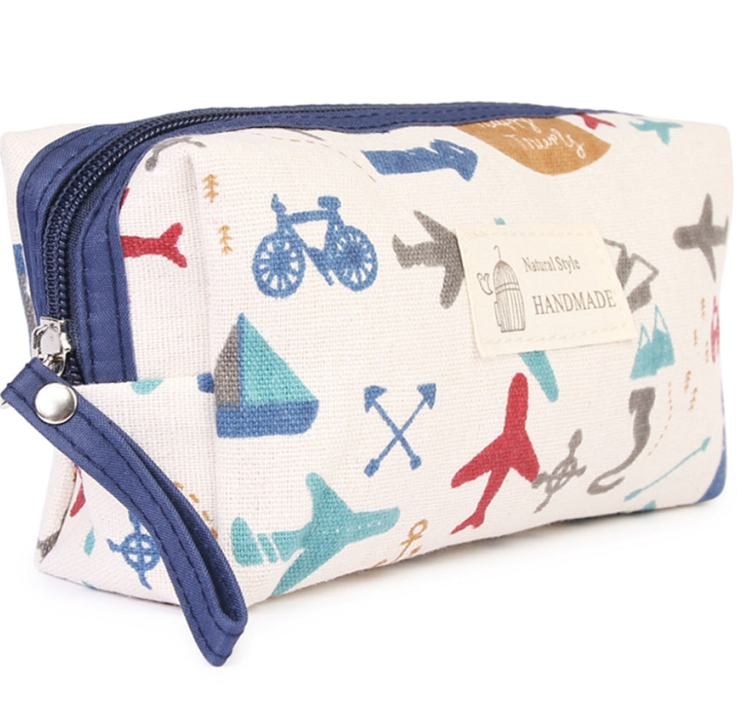 Airplane Print Cosmetic Bag/Pouch