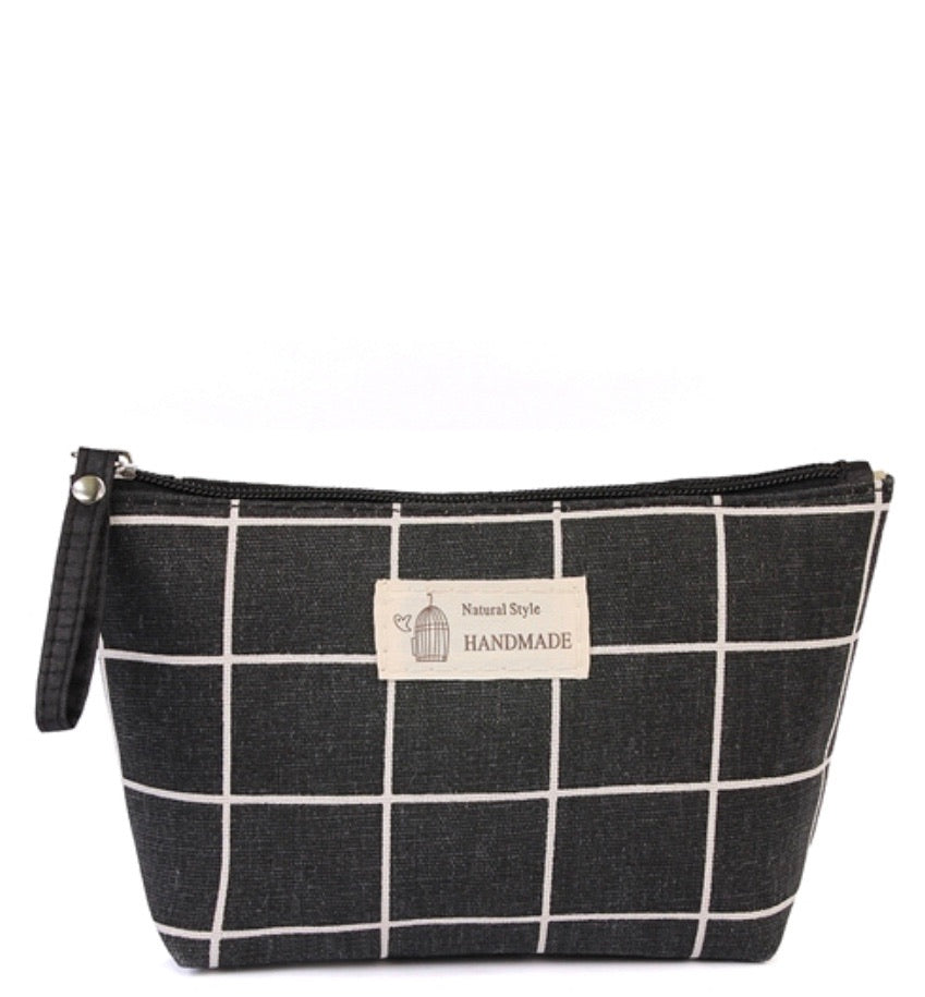 Black Natural Style Handmade Cosmetic Bag