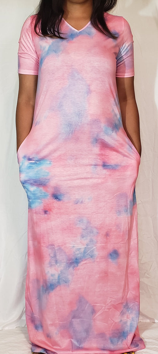 Pink Tie Dye Maxi Dress