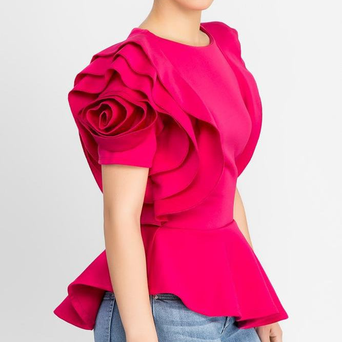 Pink Curtsy Blouse Top